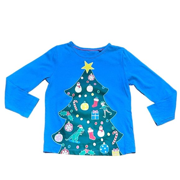 Mini Boden Other - Mini Boden Bluebell Blue Christmas Tree Glow In The Dark Tee 6-7